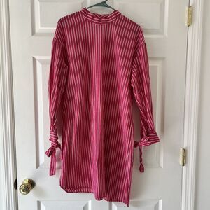 Who What Wear Potion Pink Striped Cotton Dress-Size M
